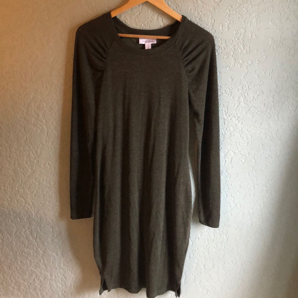 Motherhood Olive Green Bodycon Maternity Dress